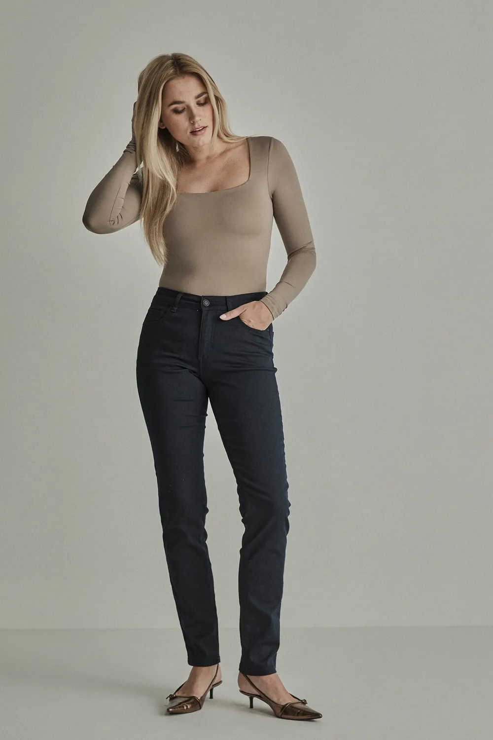 Para Mi Heaven Celine bukser Black høj talje skinny