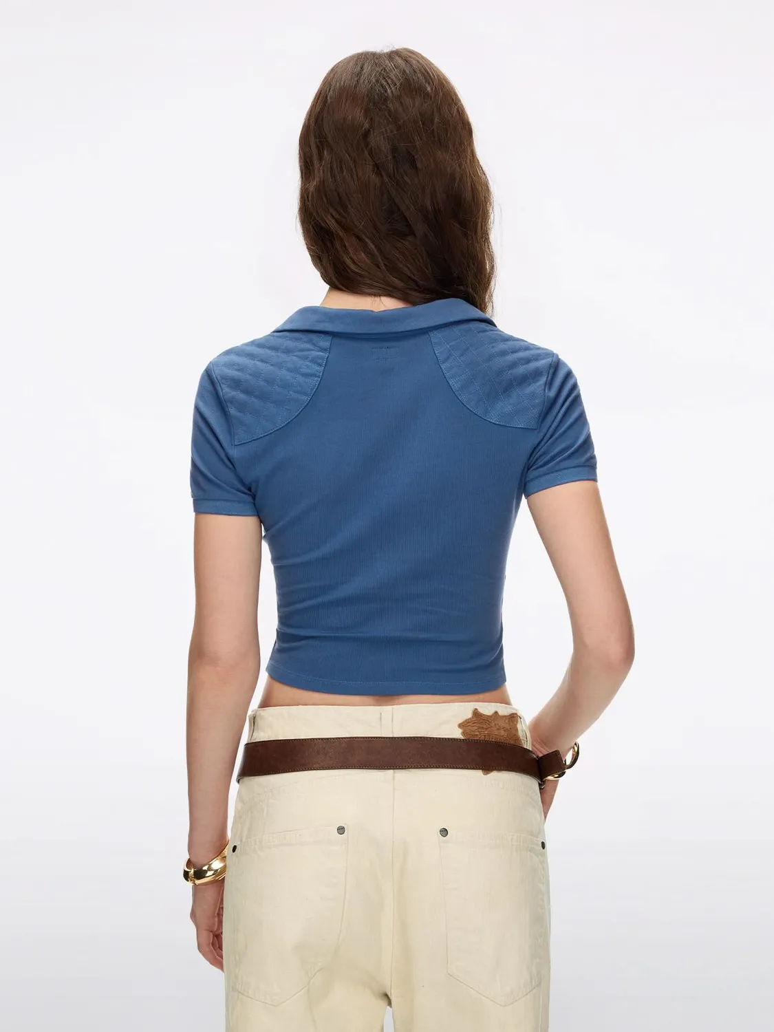 Miss Sixty Epaulette t-shirt blå slim fit