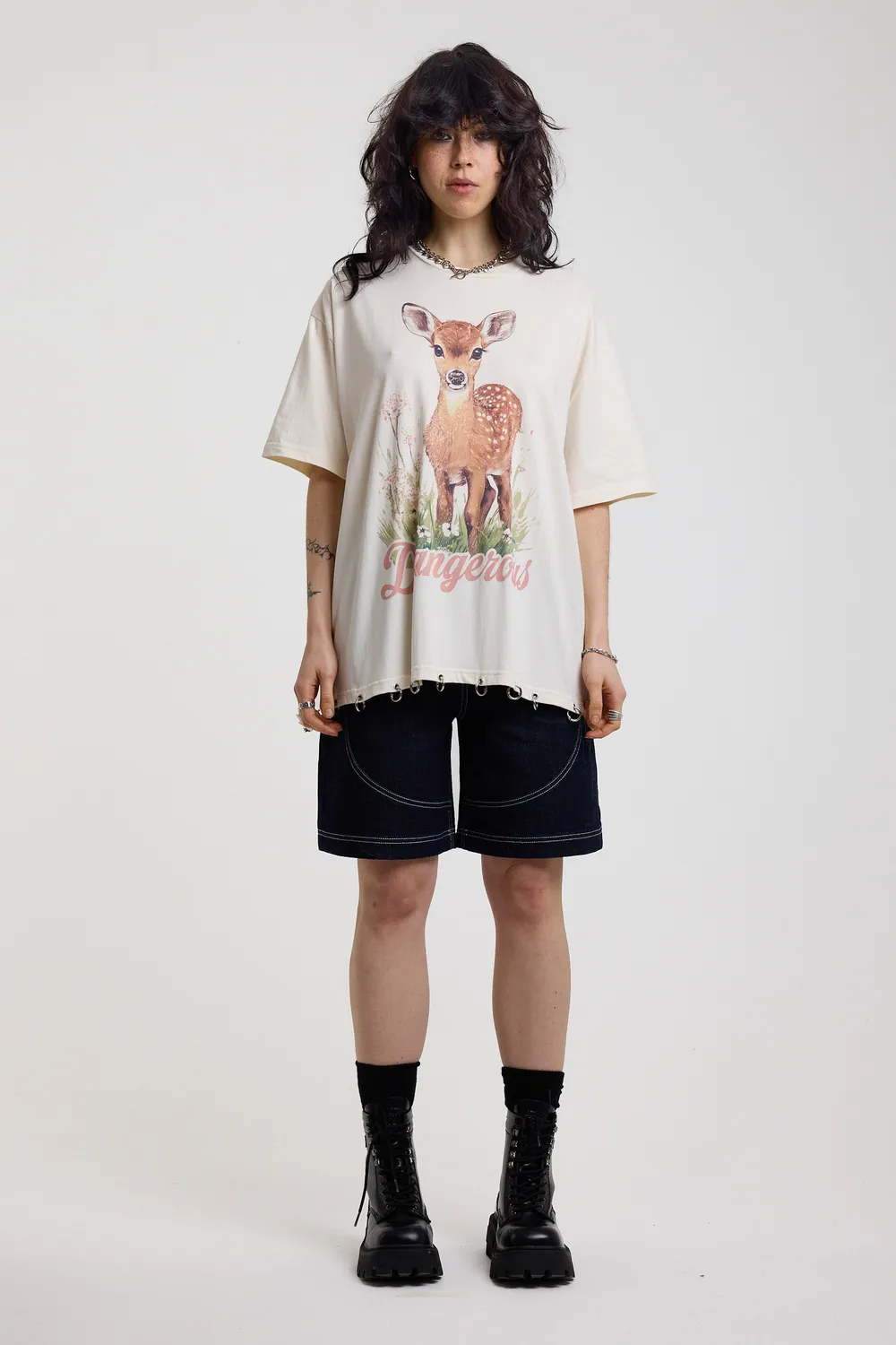 The Ragged Priest Deer oversized graphic t-shirt off-white