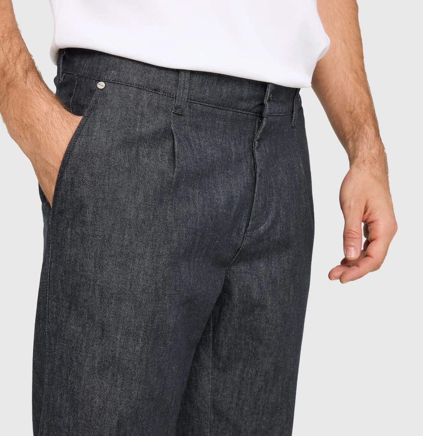 MAC Dean Pleat jeans mørkeblå tapered fit