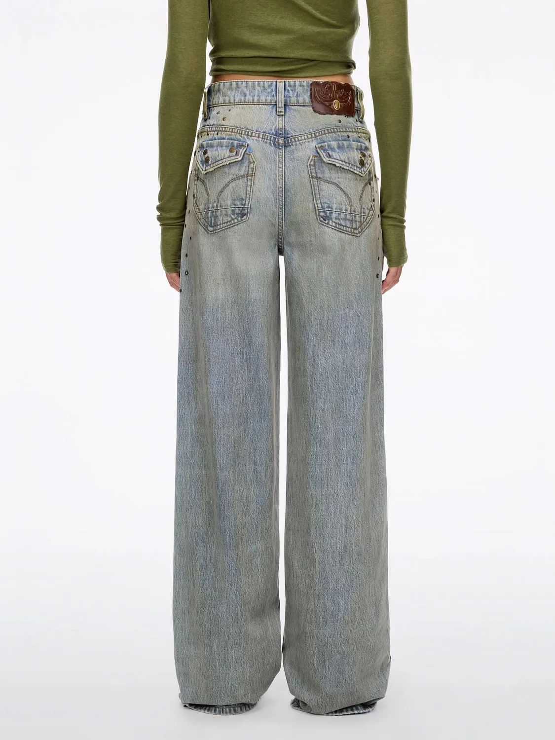 Miss Sixty Beaded Straight jeans retro blue hoej talje