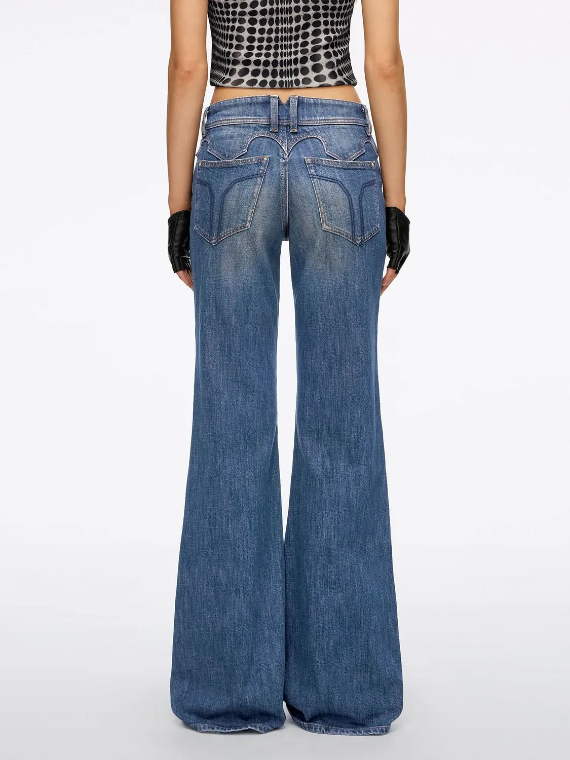 Miss Sixty Bella flare jeans mørkeblå slim-fit mellemtalje