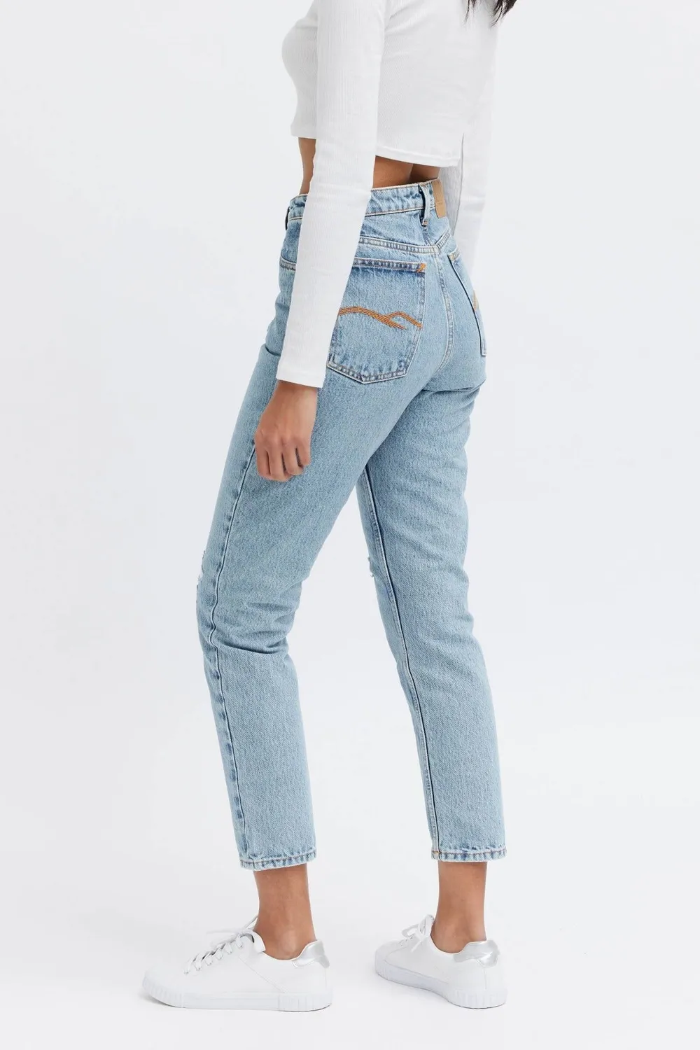 Organsk Oxygen Shorty Raw Rebellion jeans længde 27 cropped