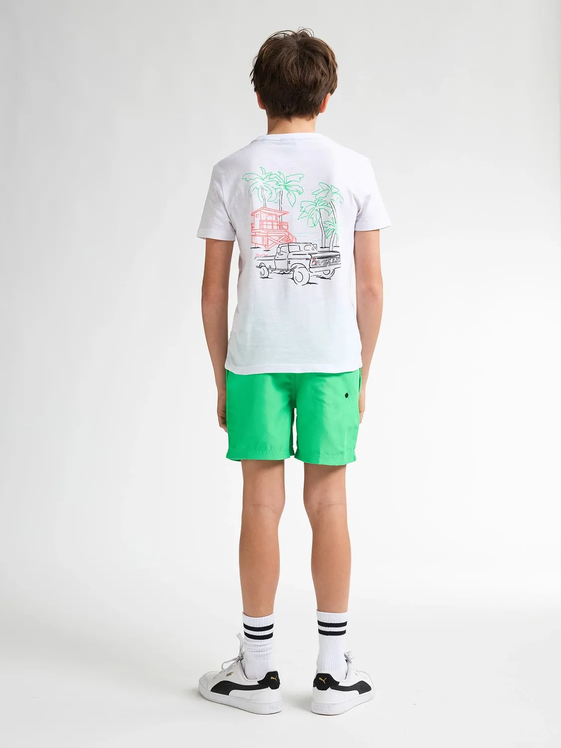 Petrol Tealshore backprint T-shirt dreng økologisk