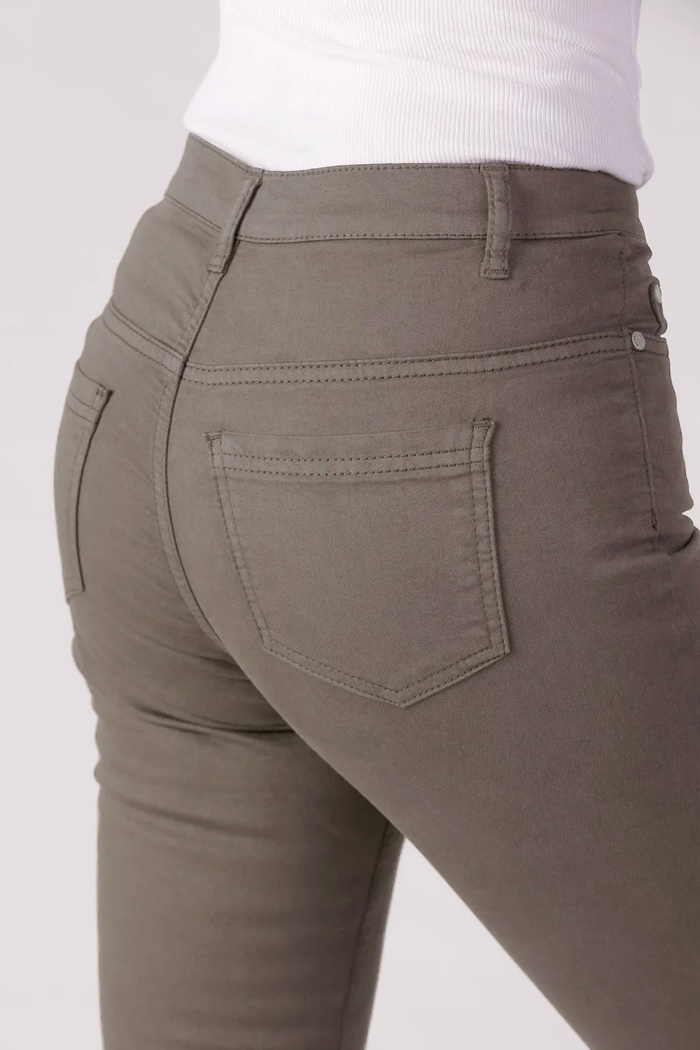 Merrytime Clara Slim jeans olivine grøn pasform