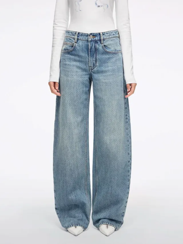 Miss Sixty Barrel jeans middle blue rhinsten tapered