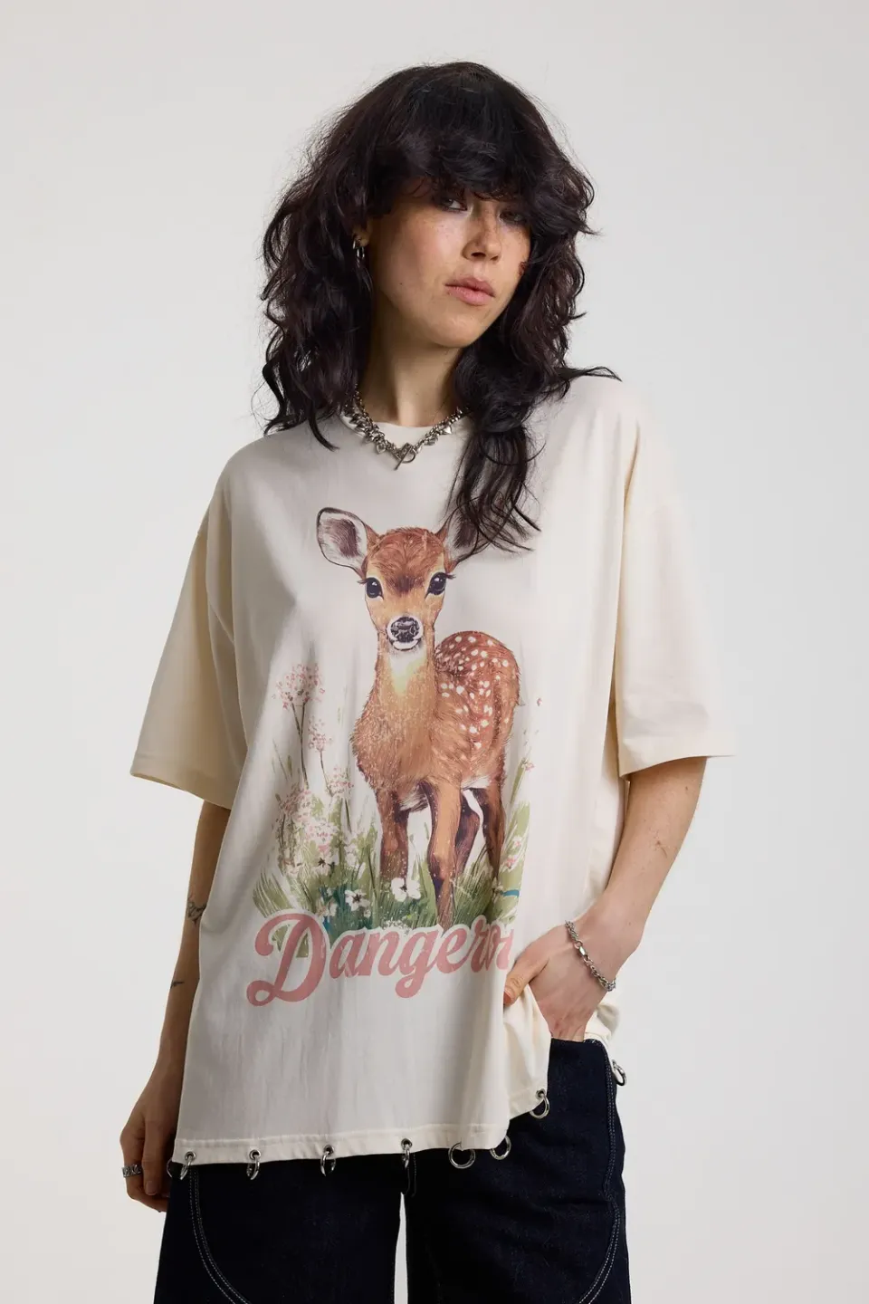 The Ragged Priest Deer oversized graphic t-shirt off-white