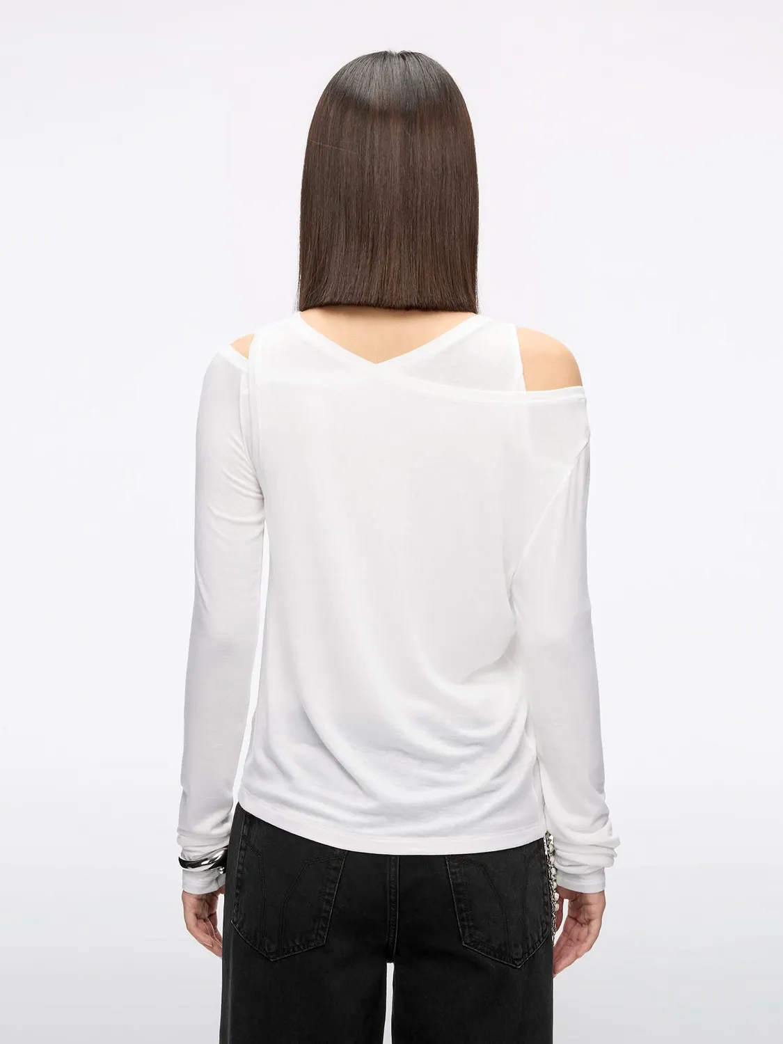 Miss Sixty Layered bluse black langærmet Tencel