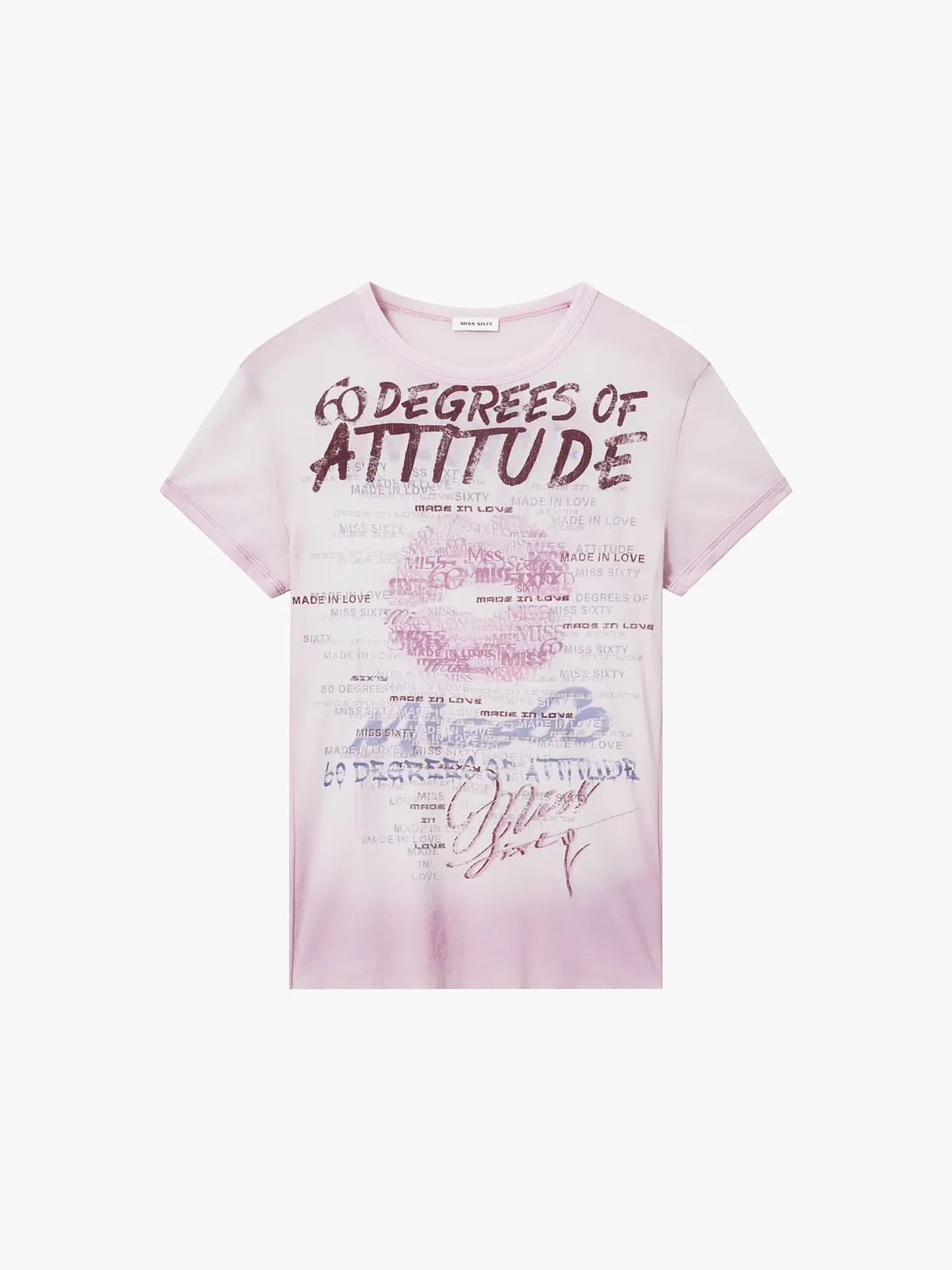 Miss Sixty t-shirt pink med print slim fit