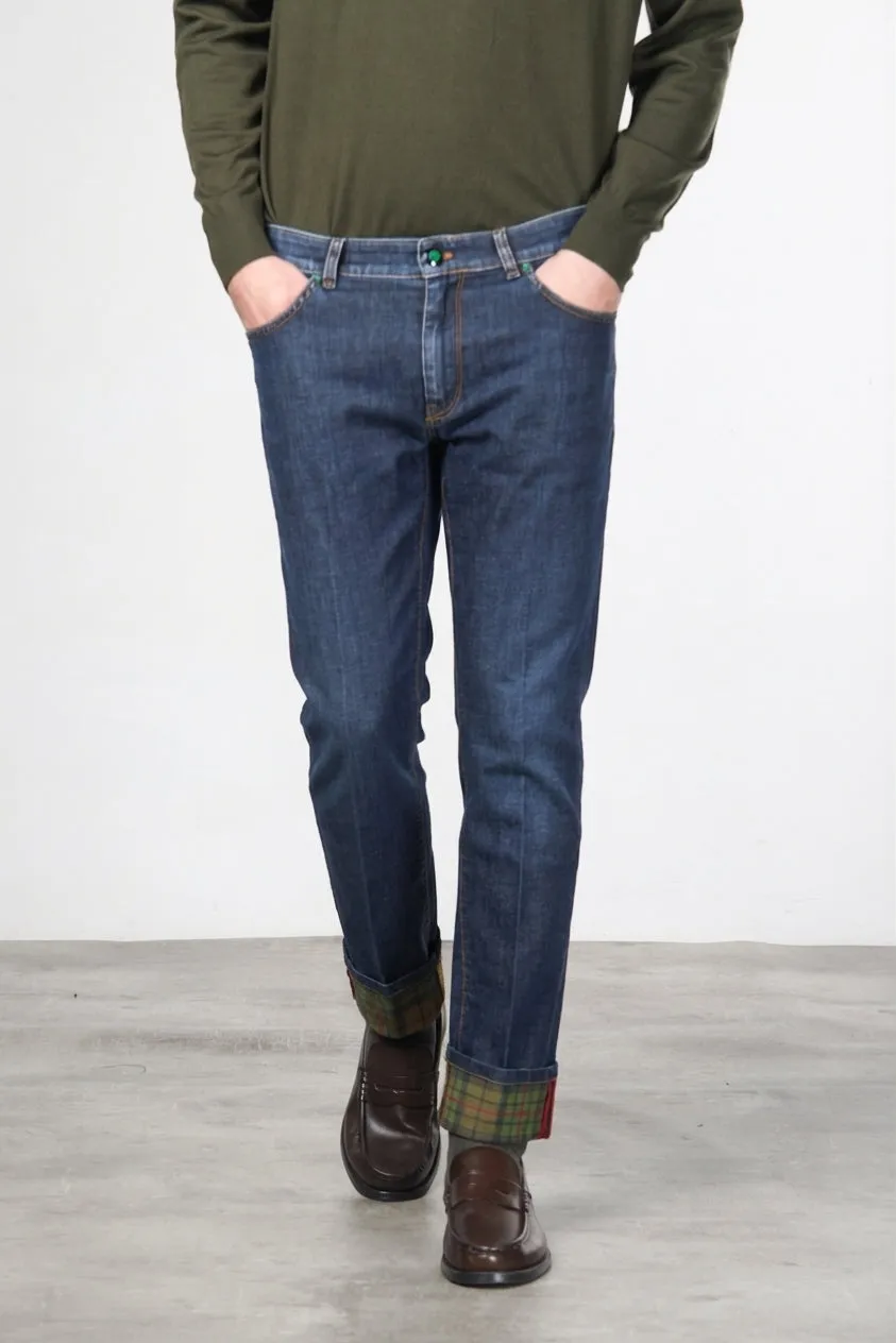 Mason's Harris jeans slim blå Prince of Wales