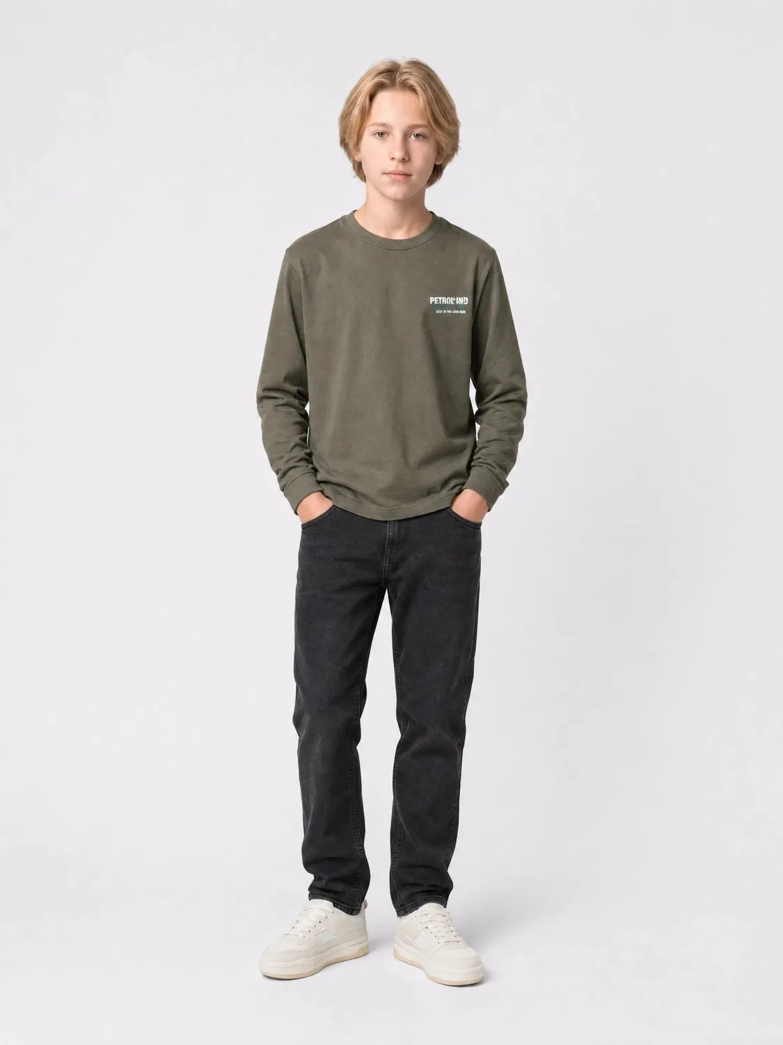 Petrol Industries Steellake longsleeve beluga bomuld børn