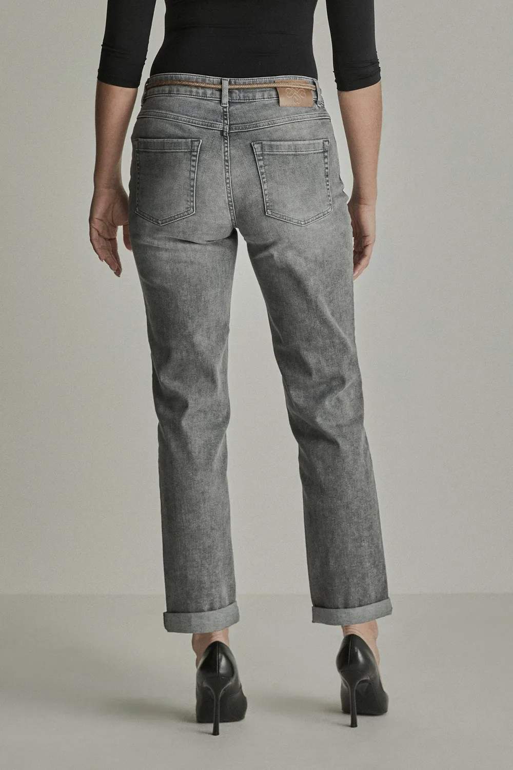 Para Mi Bobby jeans Dark Grey løs pasform høj talje