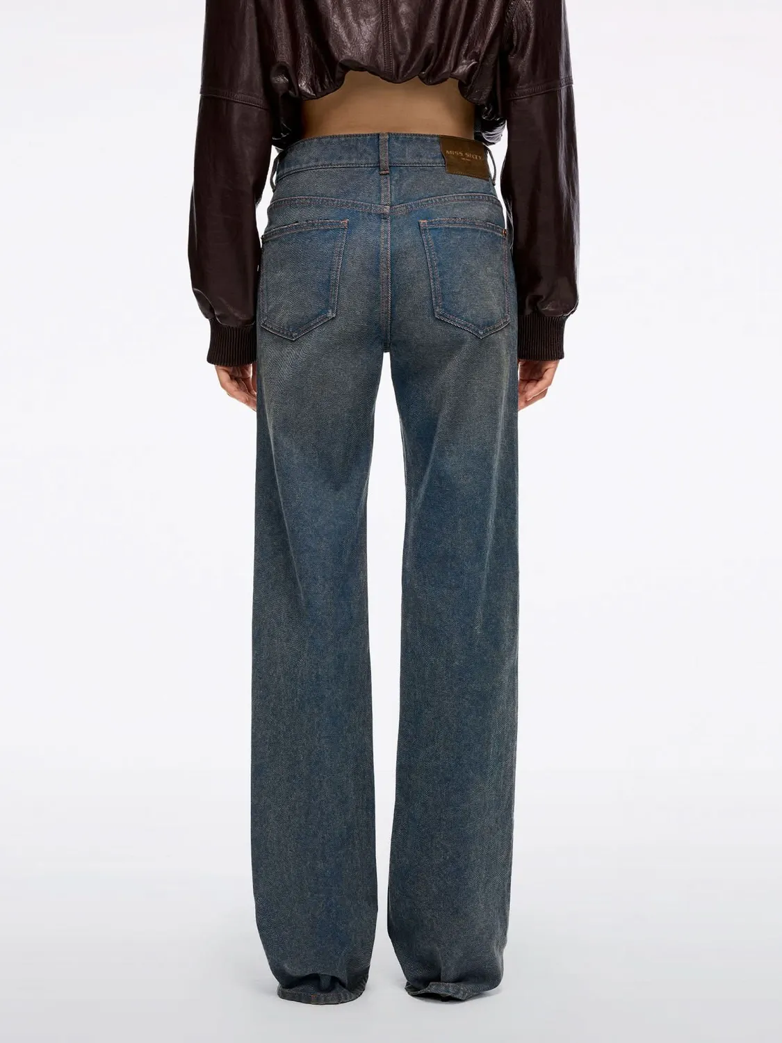 Miss Sixty Atelier straight jeans middle blue rhinsten
