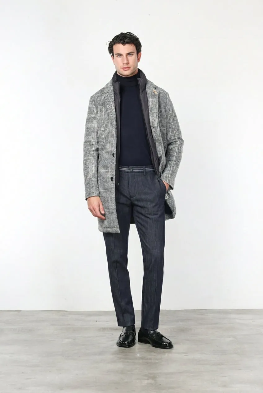 Mason's New York Elegance chinos navyblå regular fit stretch denim