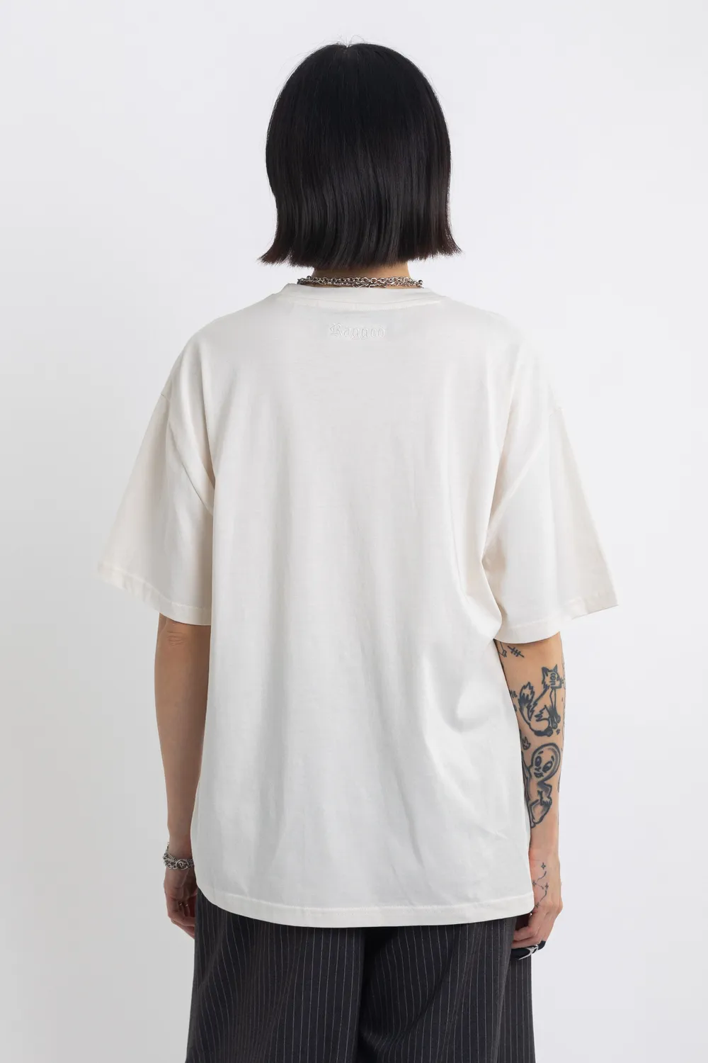 THE RAGGED PRIEST Mantis oversized t-shirt hvid skeleton