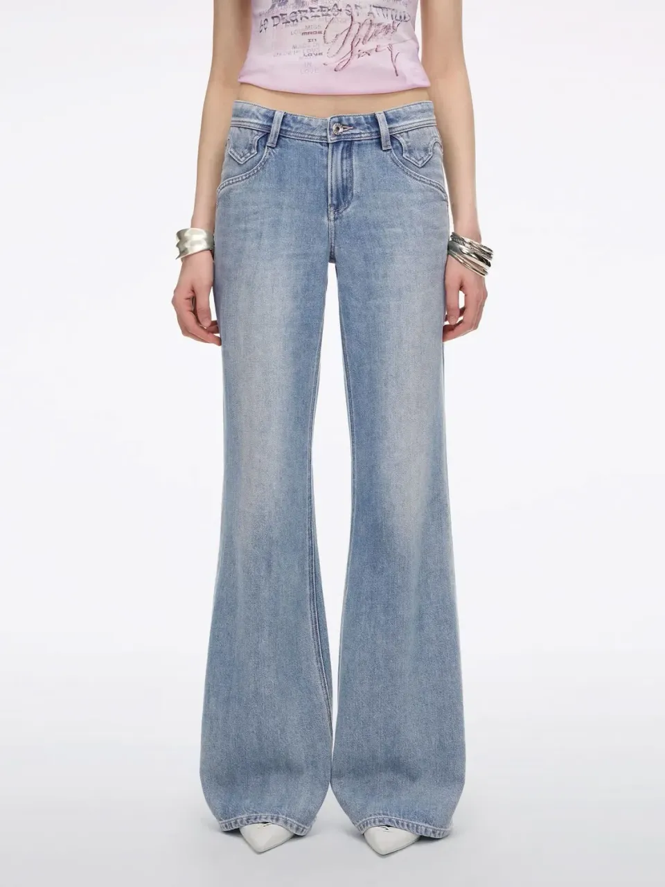Miss Sixty Bella flare jeans middle blue høj stretch
