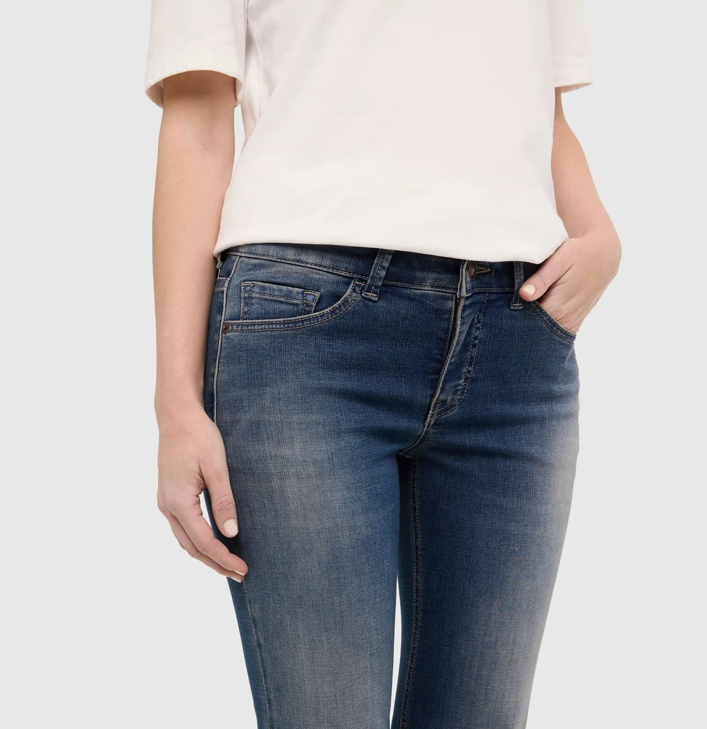 MAC Carrie 5954-90-0389L jeans mellemblå slim fit