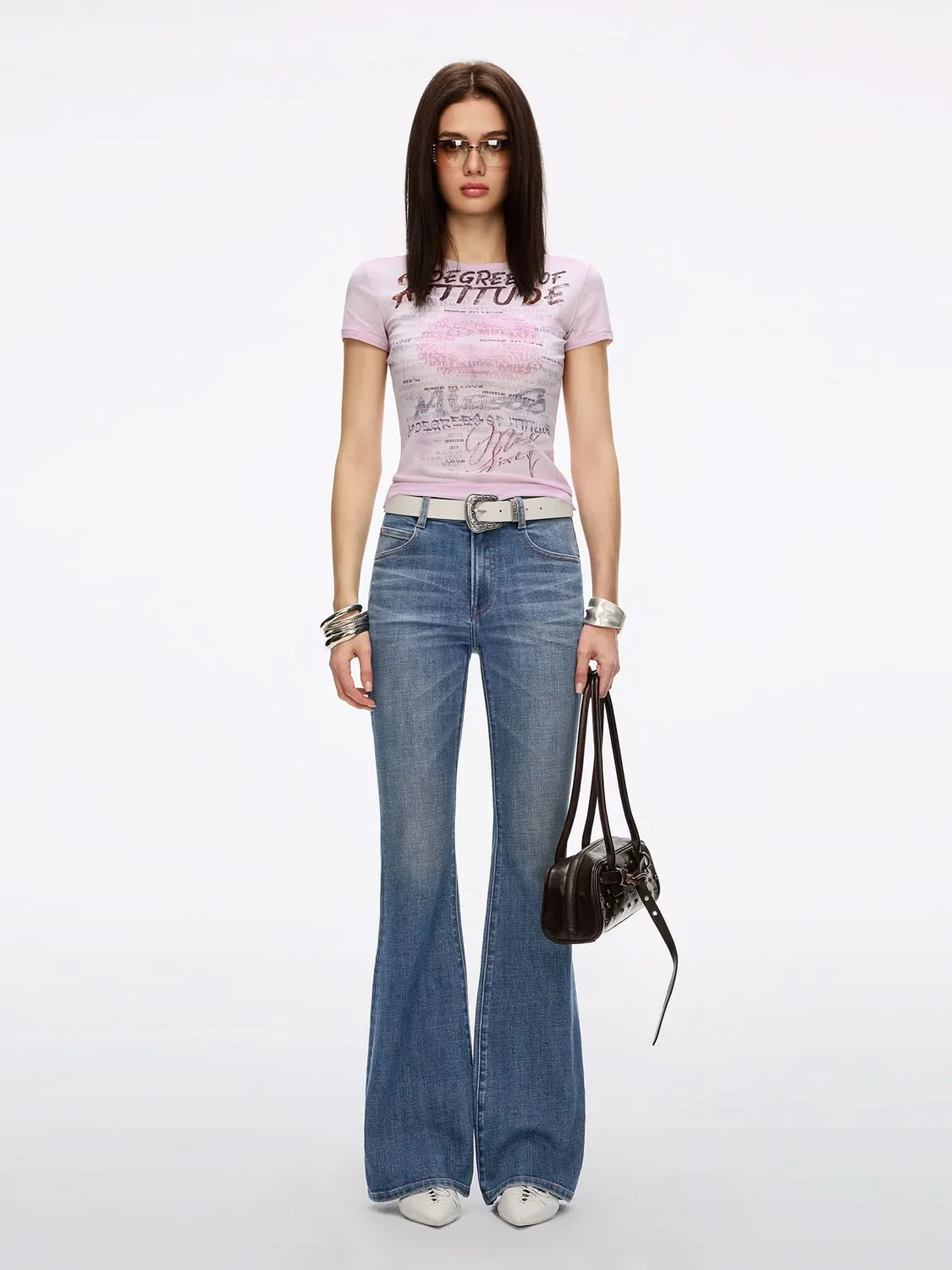 Miss Sixty t-shirt pink med print slim fit