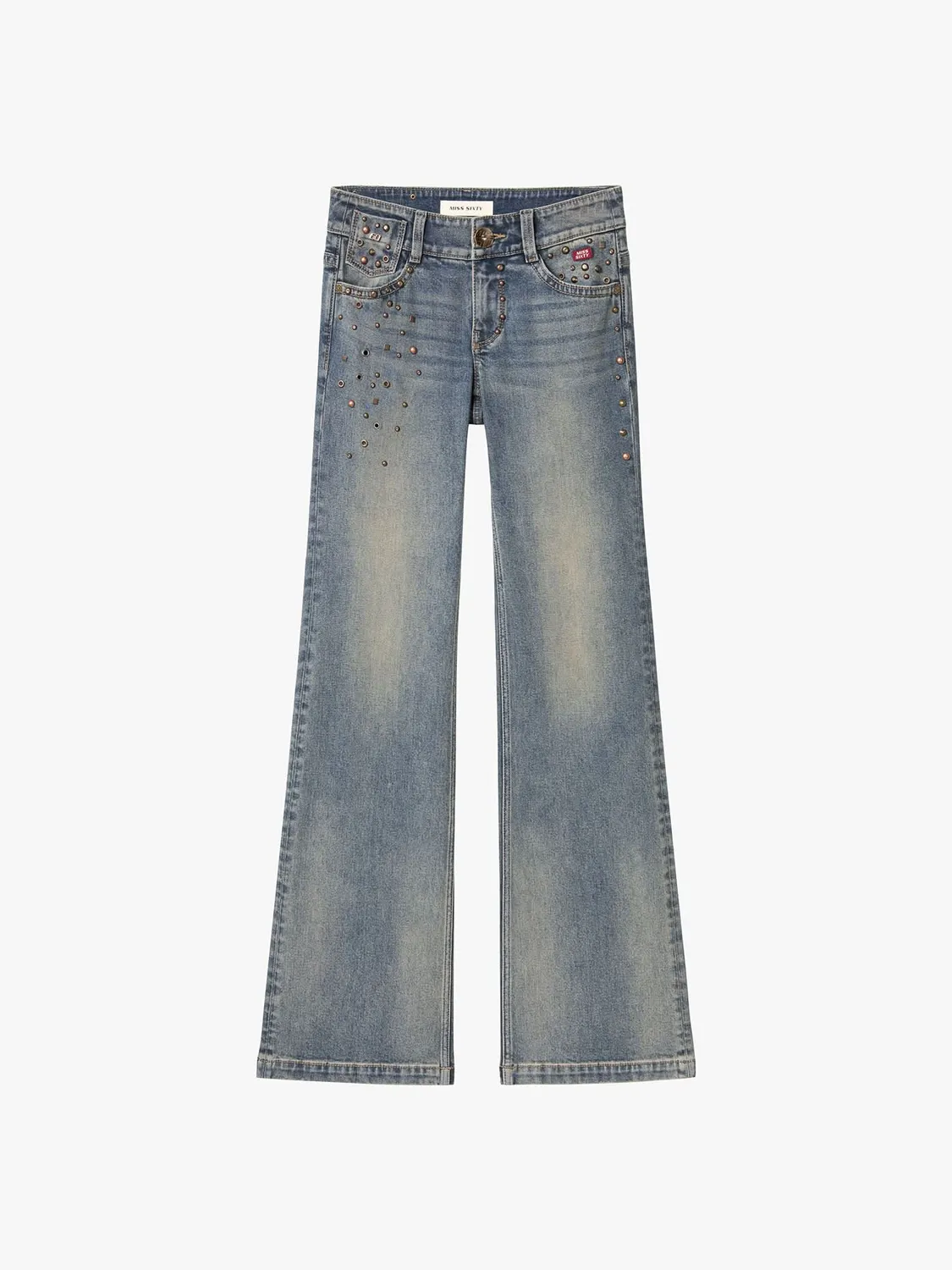 Miss Sixty studded flare jeans vintage dark blue