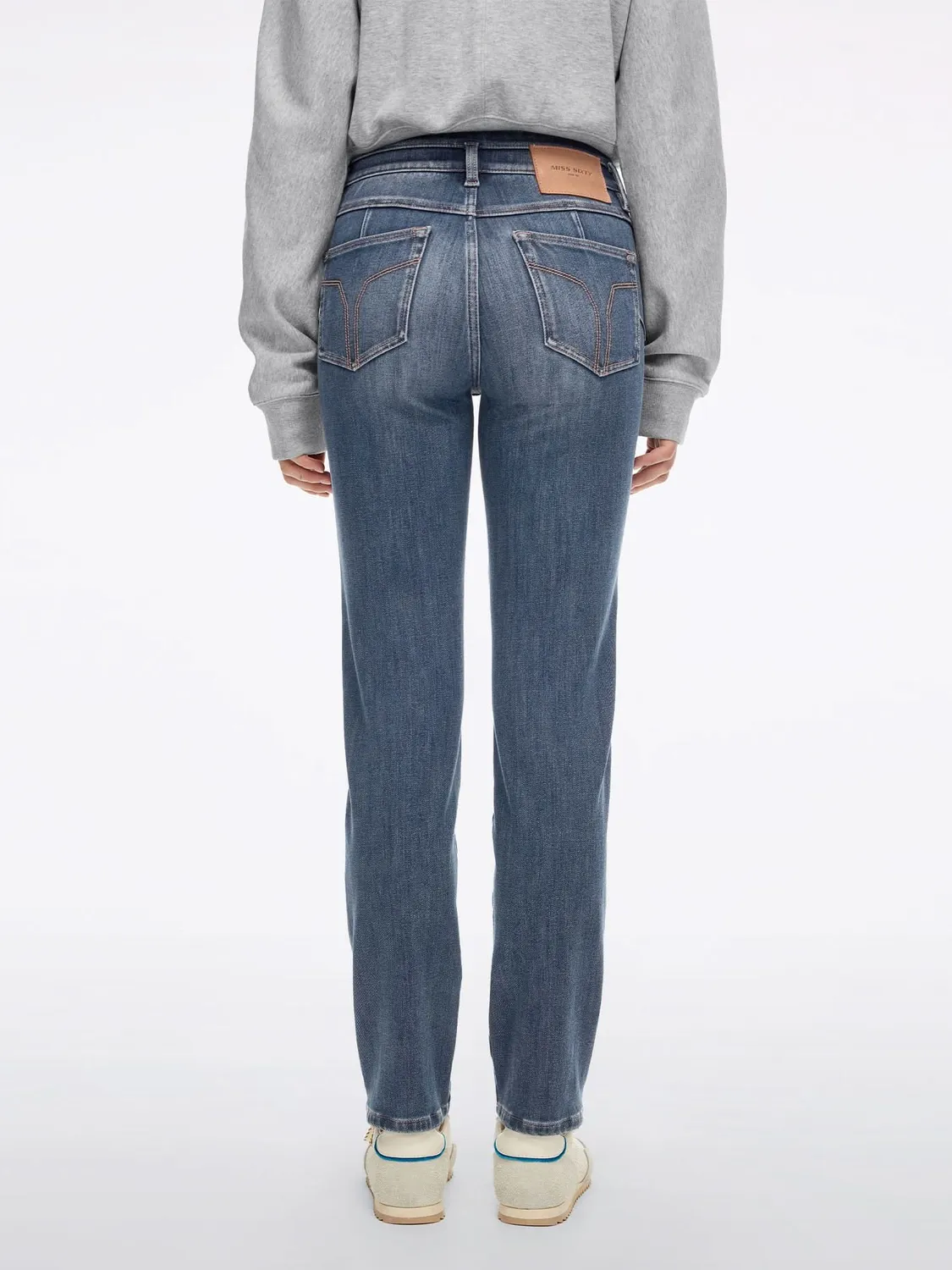 Miss Sixty Double-Button skinny jeans mørkeblå stretch