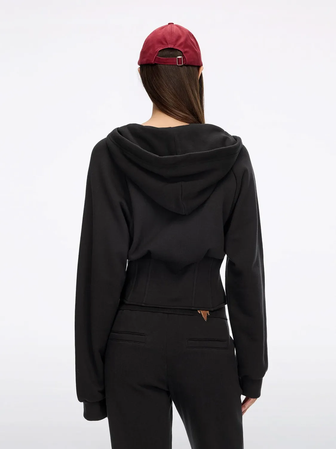 Miss Sixty Printed Zip Hoodie sort cropped