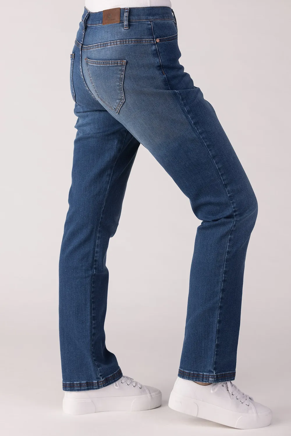Merrytime Maria Regular jeans lys denim med slid