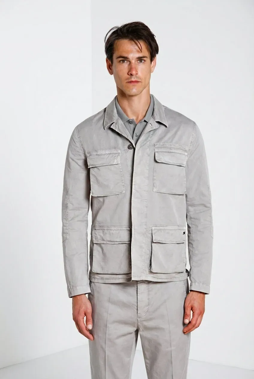 Mason's Flyshirt overshirt jakke basaltgrå stretch