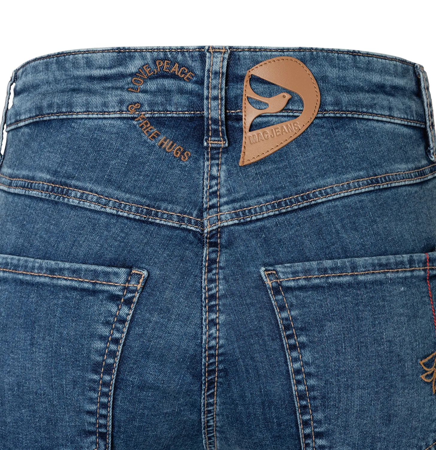 MAC Laura Peace jeans mellemblå flared