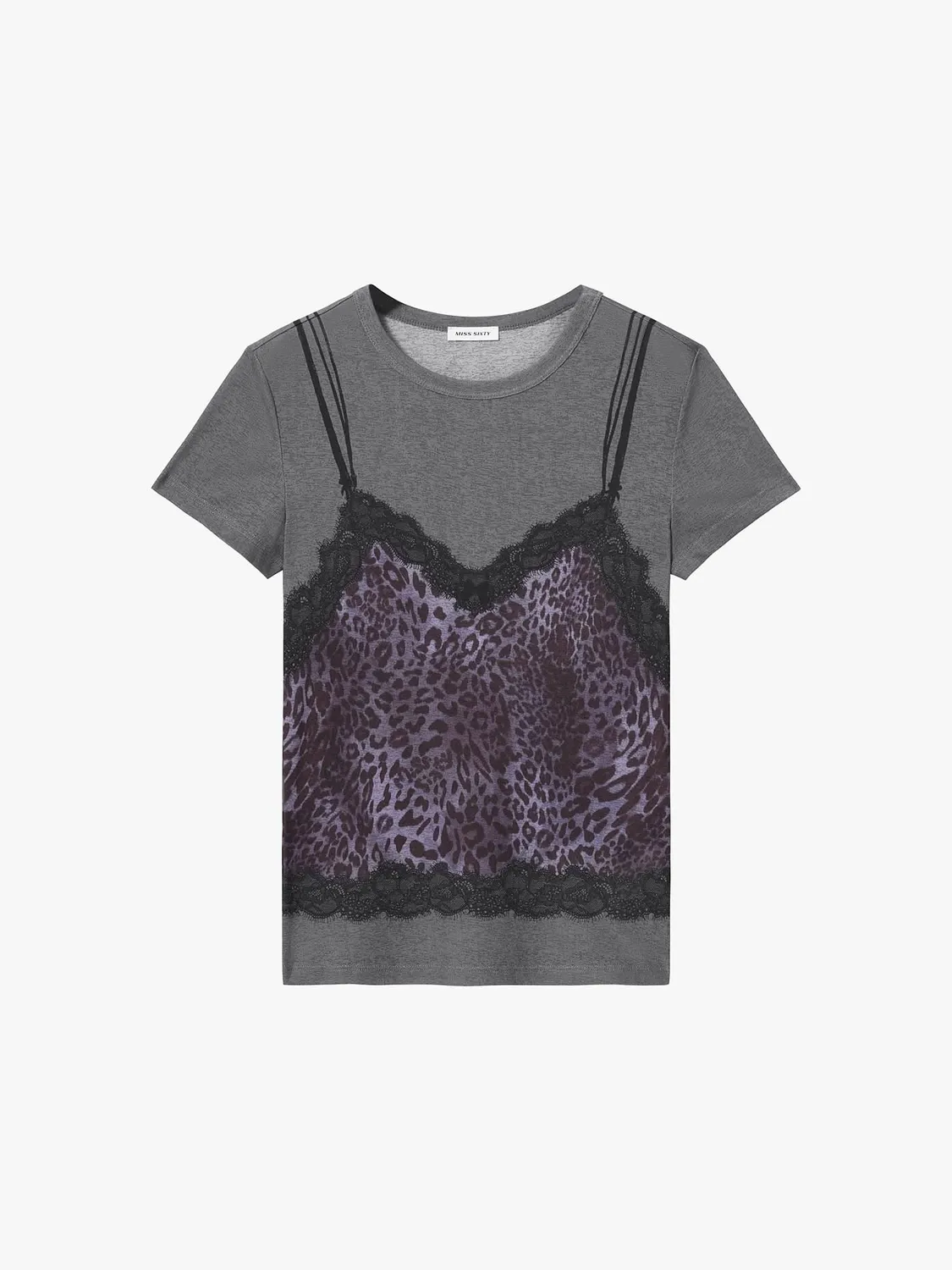 Miss Sixty T-shirt moerkegraa leopard print