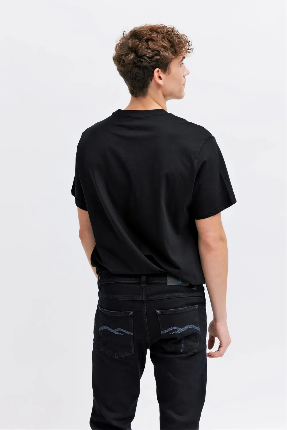 Organsk Atmosphere Black Classic slim jeans sort