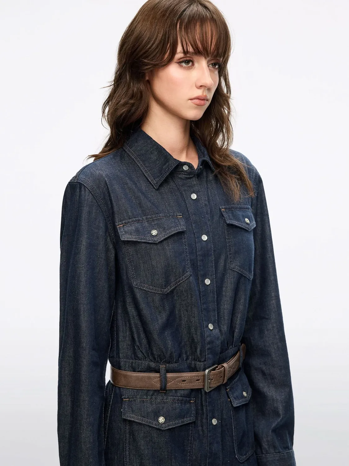 Miss Sixty denimkjole mørkeblå med bælte