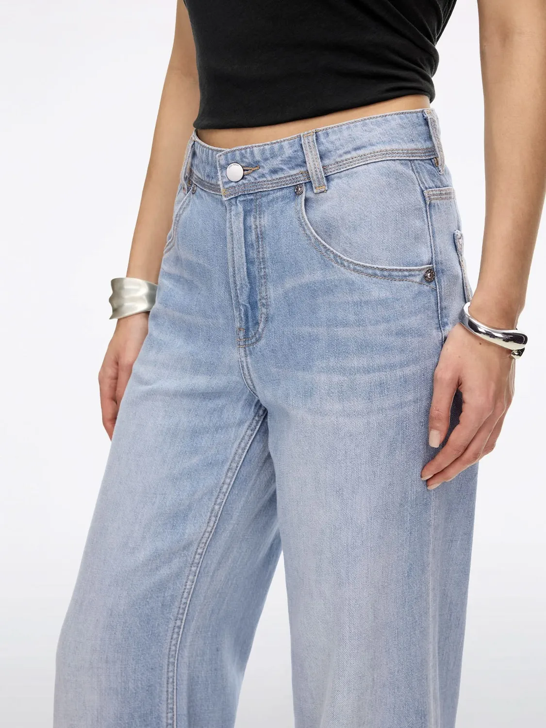 Miss Sixty Anni jeans mellemblå straight hør