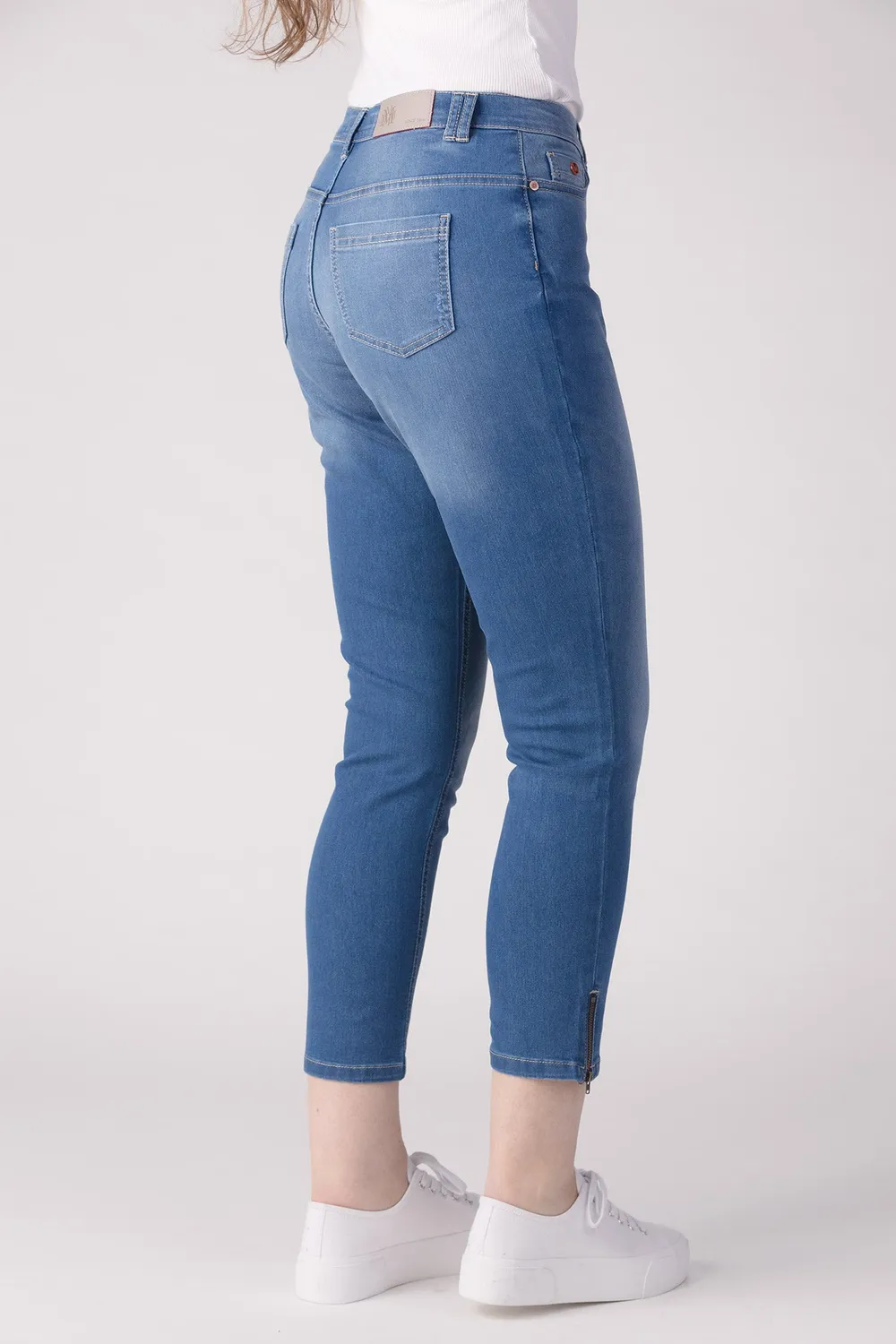 Merrytime 15651-432-21 Super Slim ankel jeans lys denim