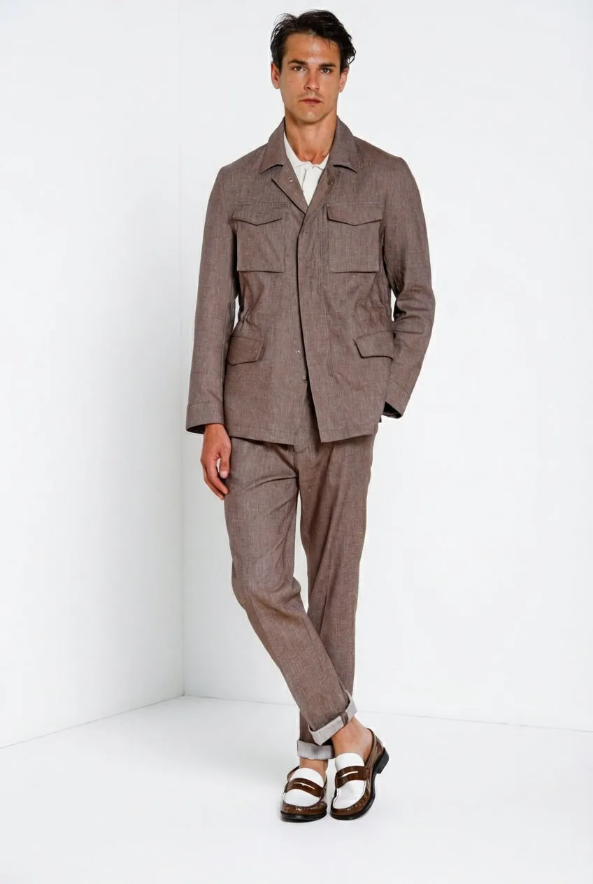 Mason's Field fieldjakke taupe hørblanding