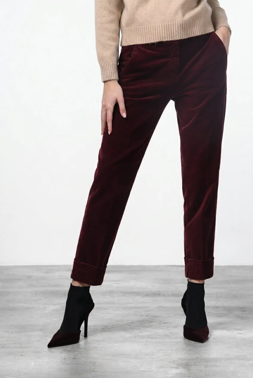 Mason's New York Carrot chino bukser bordeaux fløjl