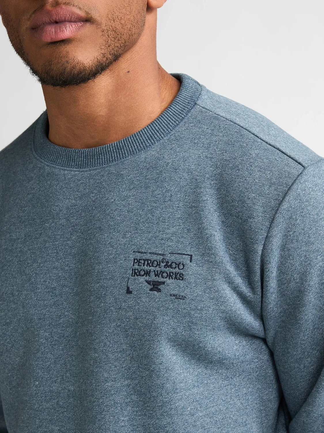 Petrol Industries Steelmont sweatshirt meleret bomuld