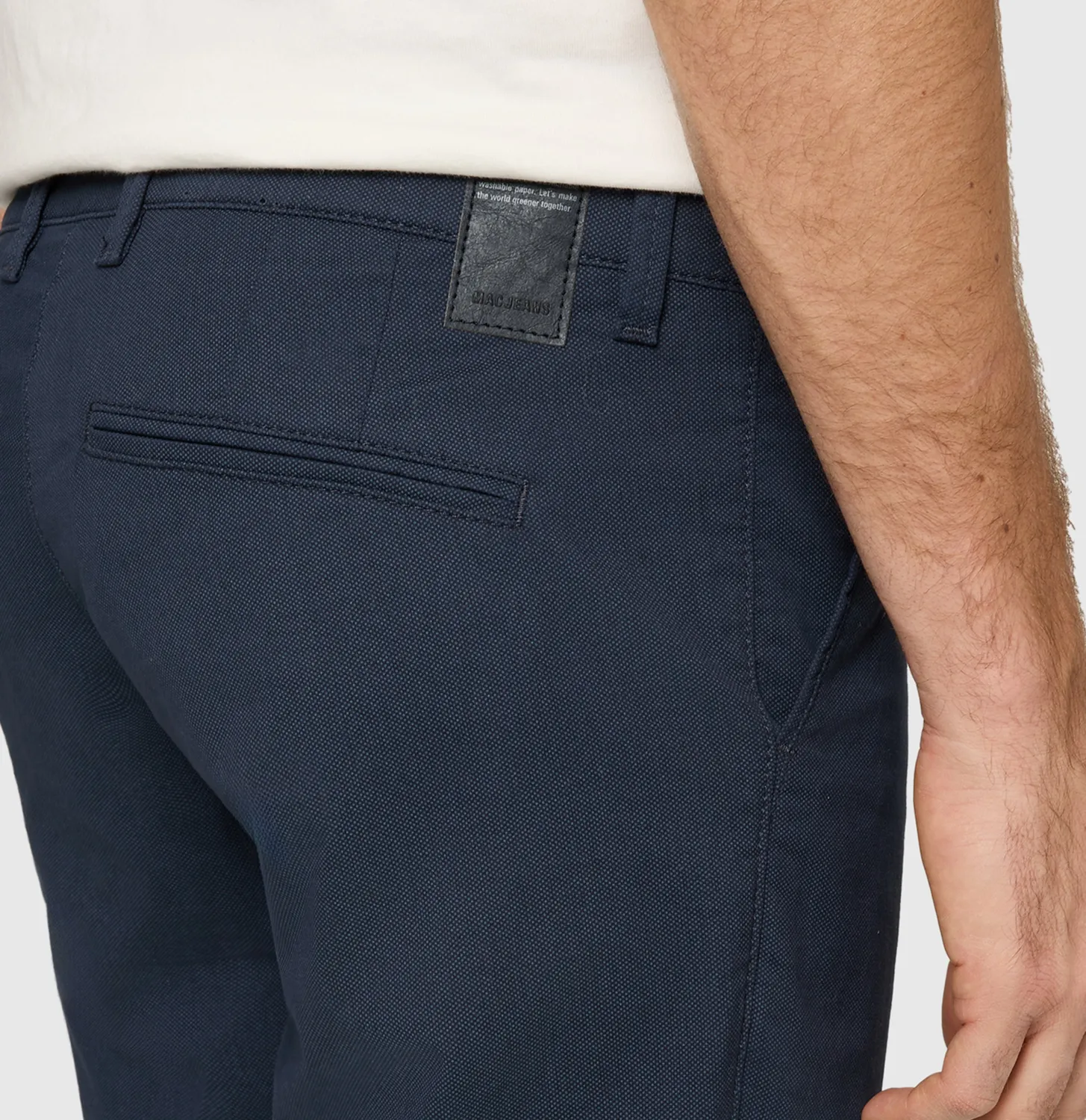 MAC Lennox modern fit chino blå printet twill