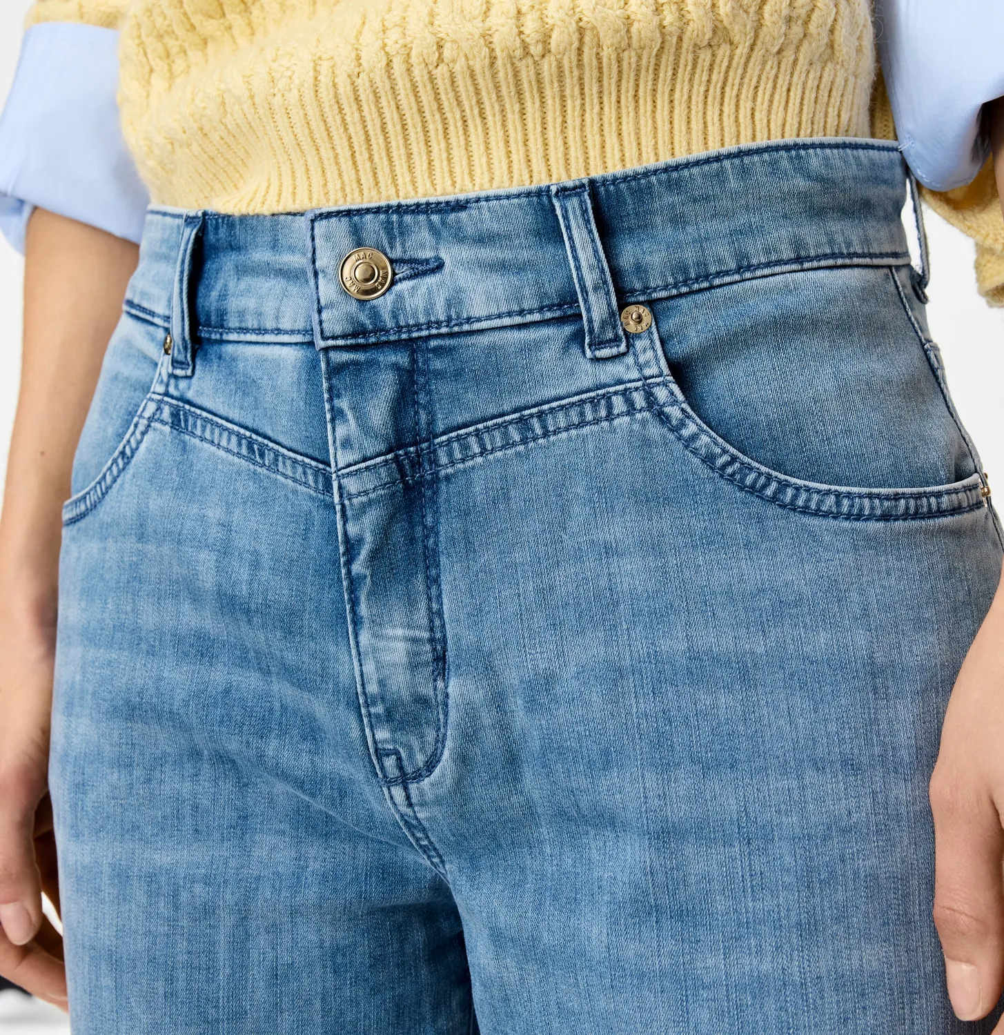 MAC Jeans Bobbie barrel jeans mellemblå cropped