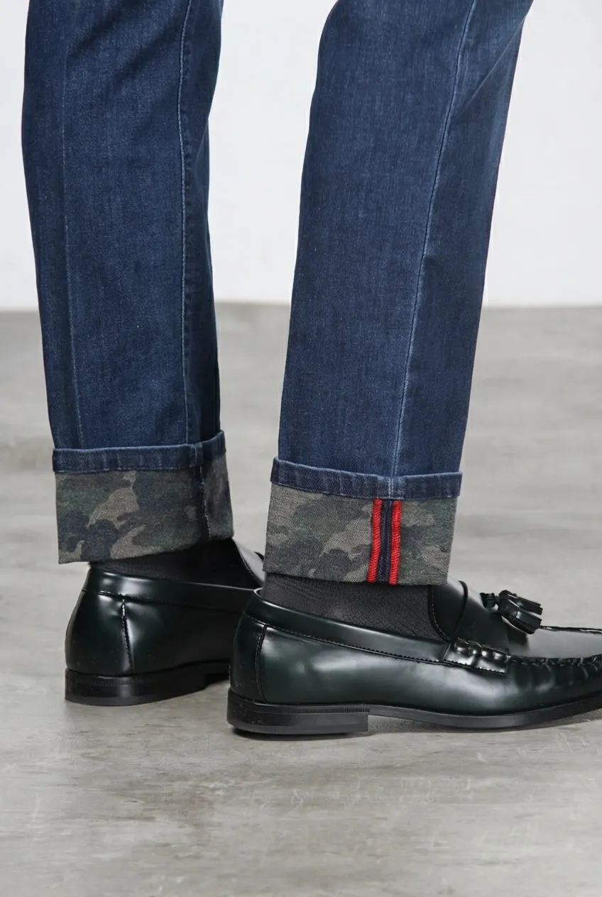 Mason's Harris 5-pocket jeans blå camouflage slim