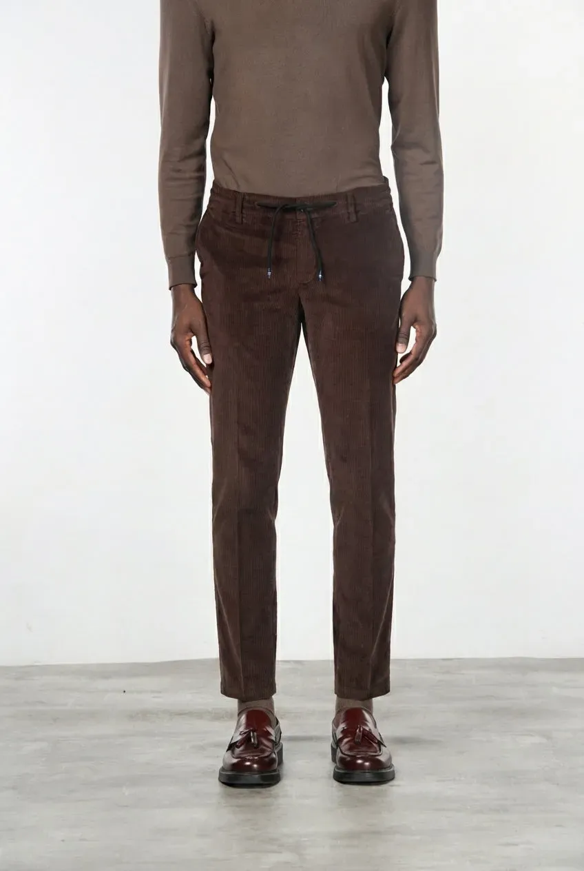 Mason's Milano Jogger chinobukser vinrød fløjl slim
