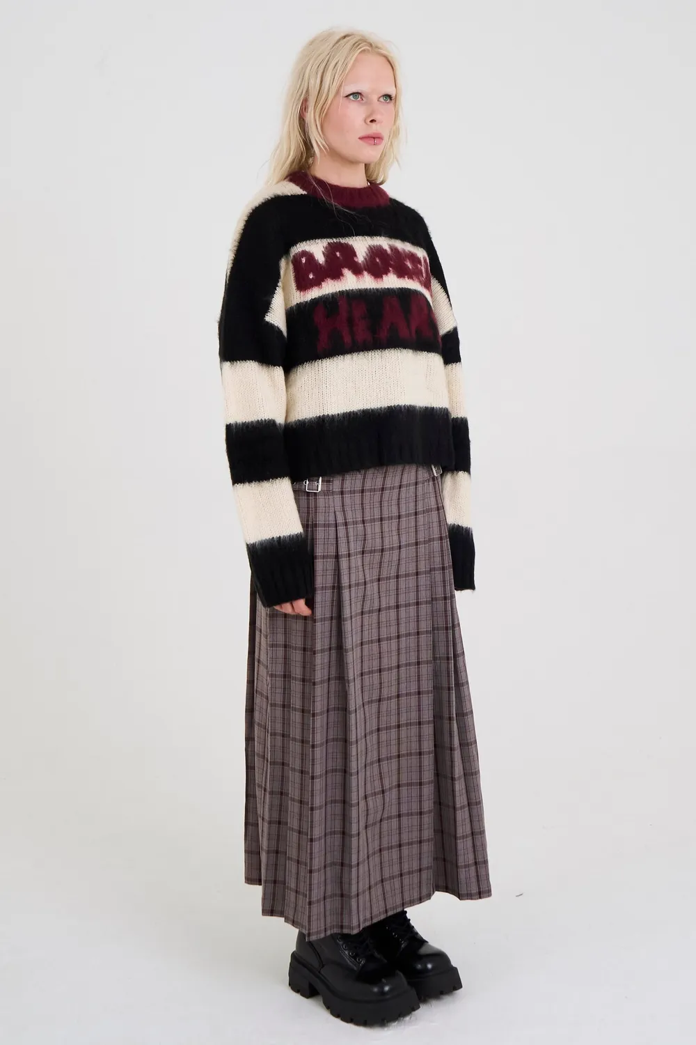 THE RAGGED PRIEST Tragic strik stribet fluffy oversize