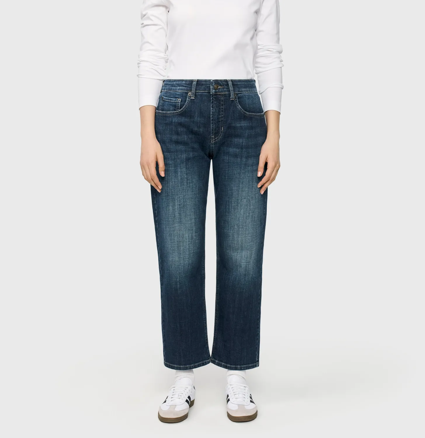 MAC Gina Straight 5877-90-0363L jeans mørkeblå