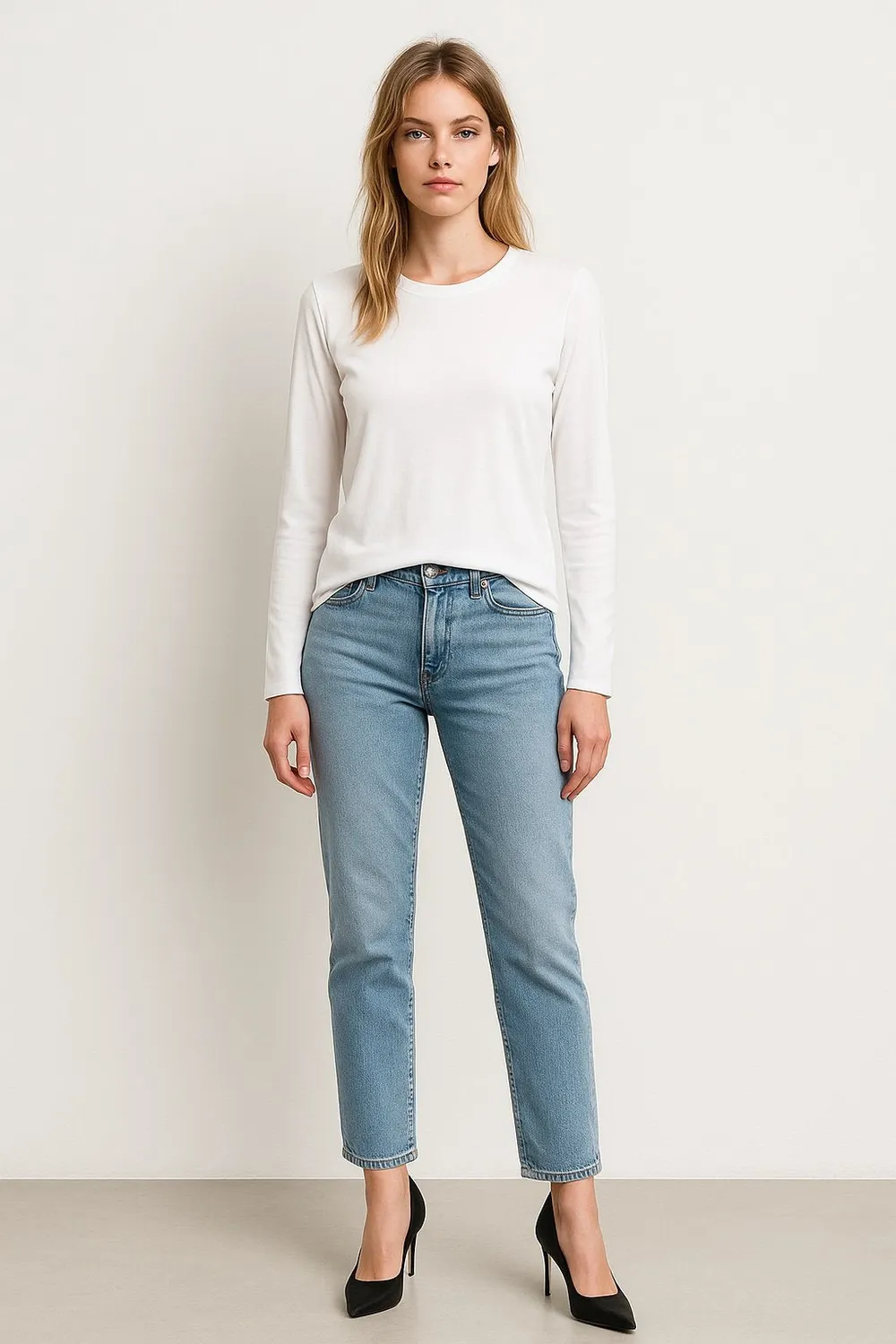 Organsk Classic langærmet t-shirt sort økologisk