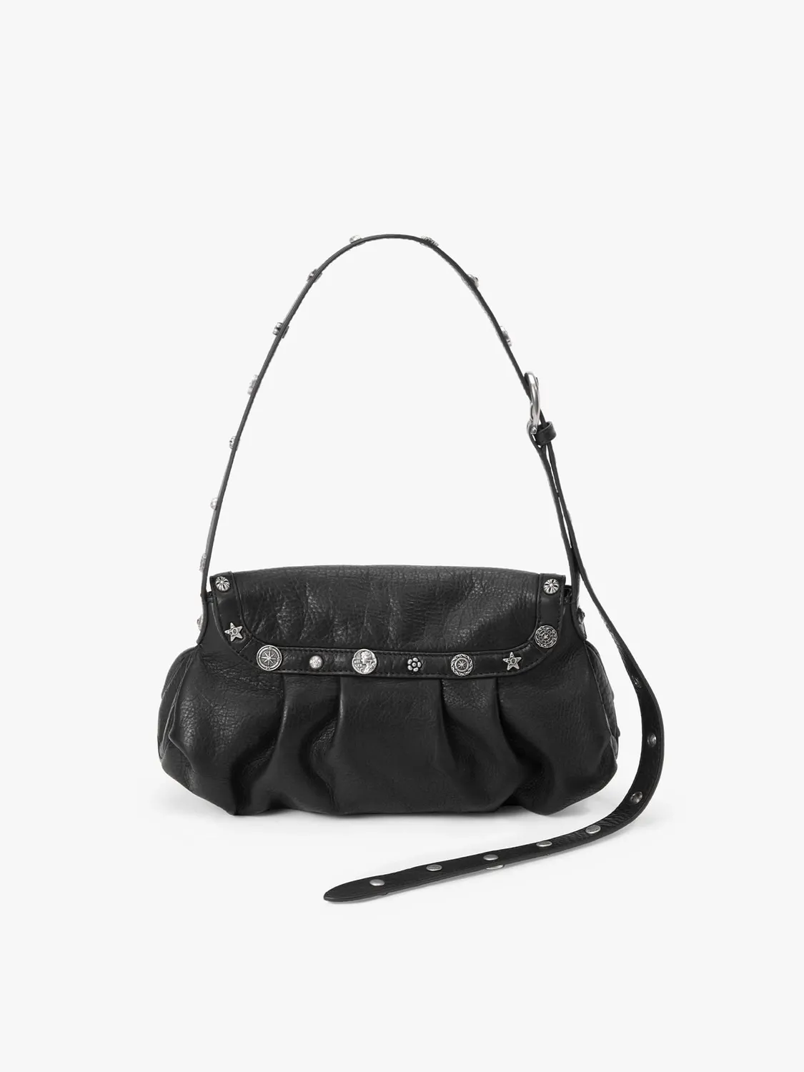 Miss Sixty Studded skuldertaske sort læder med nitter