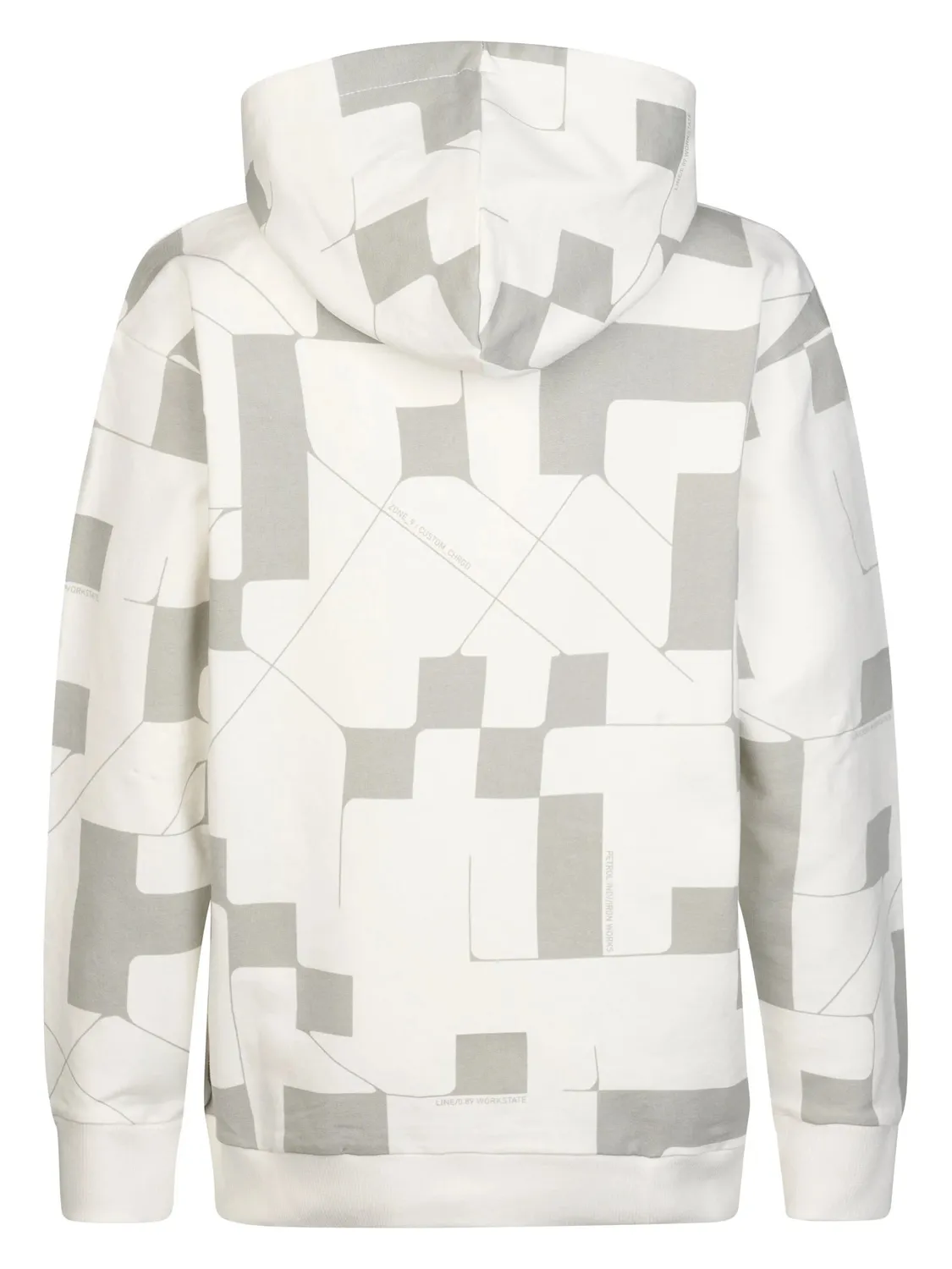 Petrol Industries hoodie ice grey – geometrisk print drenge