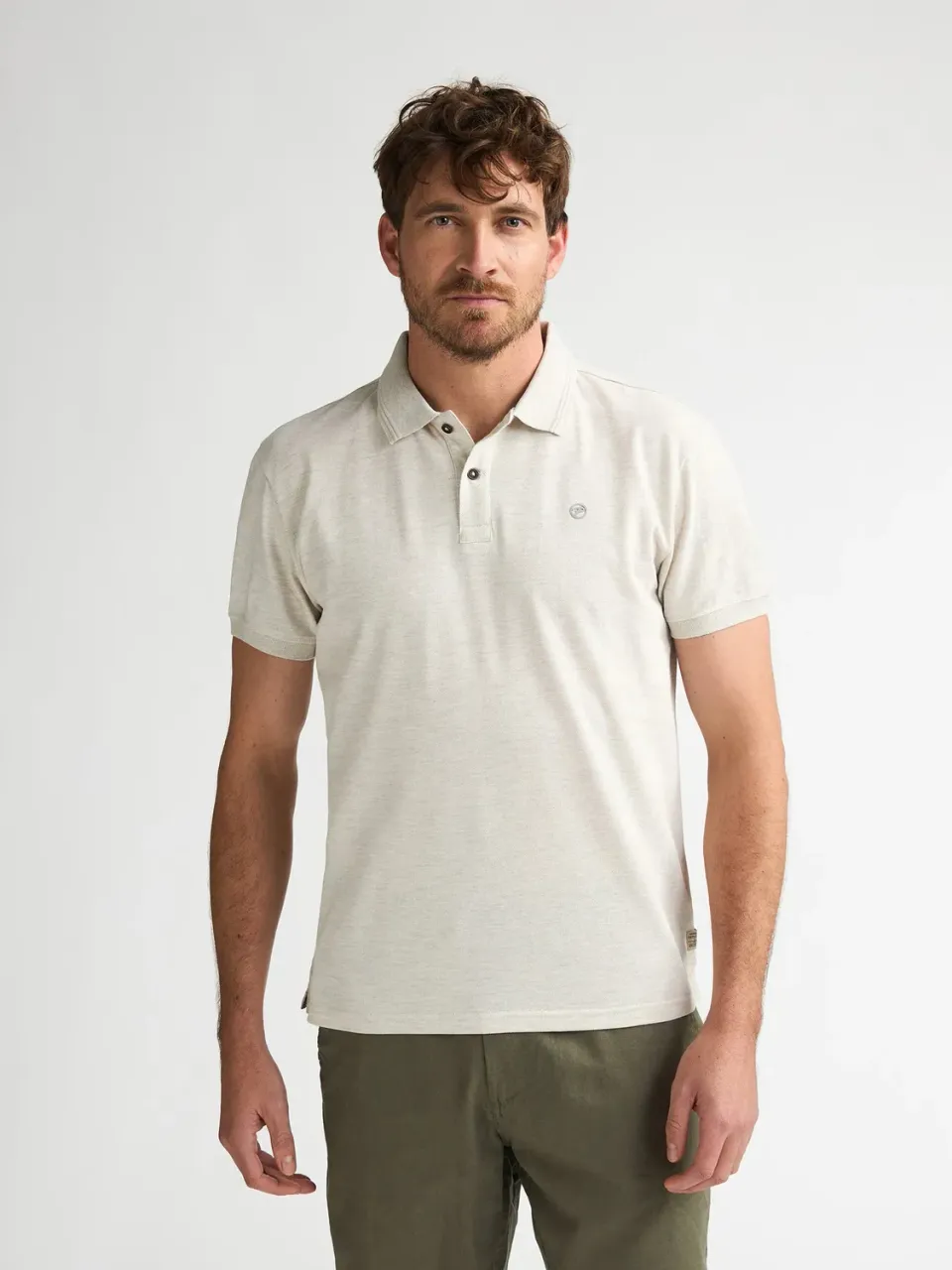 Petrol Industries Frenos poloshirt Antique White Melee blød bomuld