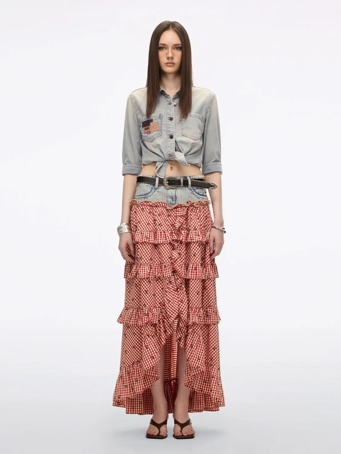 Miss Sixty Multi-Patch Denimskjorte blå
