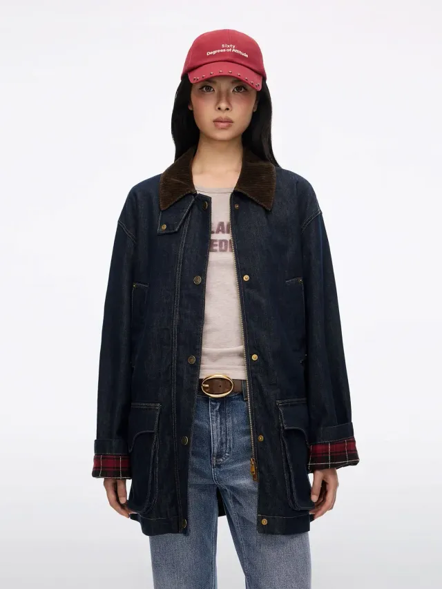 Miss Sixty denimjakke dark blue lommer