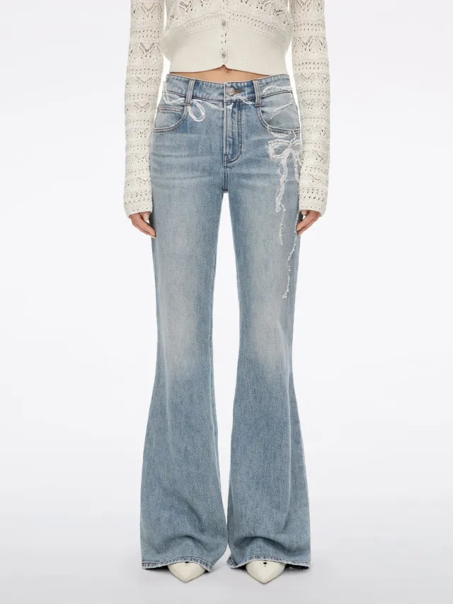 Miss Sixty 6M2JJ12400F37 Flare Jeans Mellemblå Perler