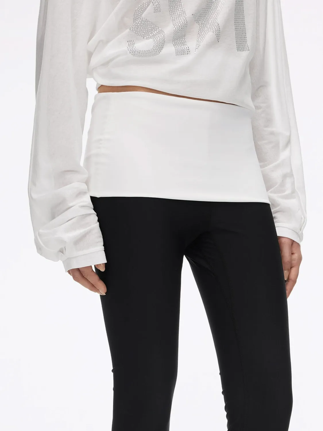 Miss Sixty Fold-Over Waist Skinny Capri capribukser sort stretch